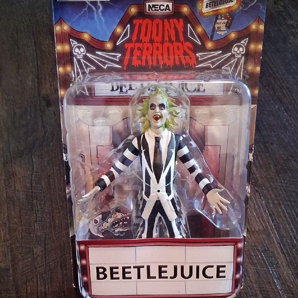 NECA Toony Terrors Beetlejuice Action Figure - Black and White